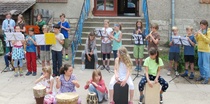 Flötenkonzert zum letzten Schultag im Schuljahr 2014/2015 <em>Foto: Archiv Freie Waldorfschule Erfurt</em>